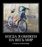 Демотиватор КОГДА Я ОБИЖЕН НА ВЕСЬ МИР я катаюсь на велосипеде - 2012-4-15