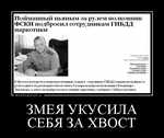 Демотиватор ЗМЕЯ УКУСИЛА СЕБЯ ЗА ХВОСТ  - 2013-7-16