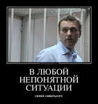 Демотиватор В ЛЮБОЙ НЕПОНЯТНОЙ СИТУАЦИИ сажай навального