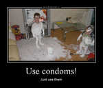 Демотиватор Use condoms! Just use them