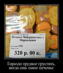 Демотиватор Гораздо труднее грустить, когда ешь такое печенье  - 2023-5-20