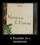 Демотиватор «А Ксения то с подвохом »