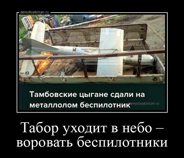 демотиватор Табор уходит в небо – воровать беспилотники  - 2024-8-27
