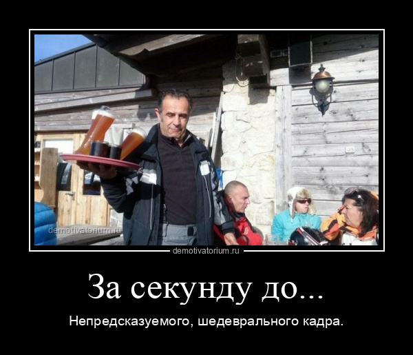 Демотиватор За секунду до... Непредсказуемого, шедеврального кадра. - 2025-4-16